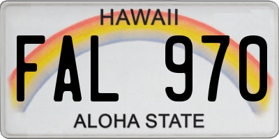 HI license plate FAL970