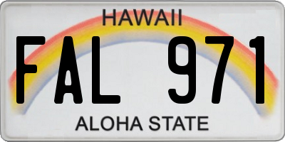 HI license plate FAL971
