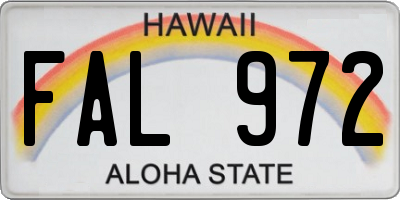 HI license plate FAL972