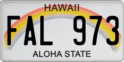 HI license plate FAL973