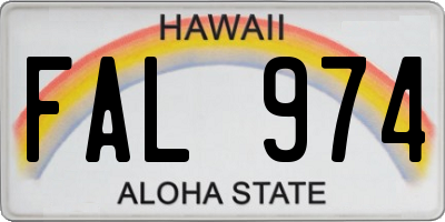 HI license plate FAL974