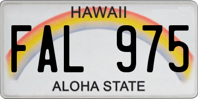 HI license plate FAL975