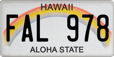 HI license plate FAL978
