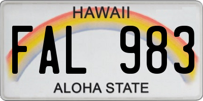 HI license plate FAL983