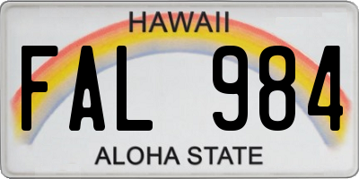 HI license plate FAL984