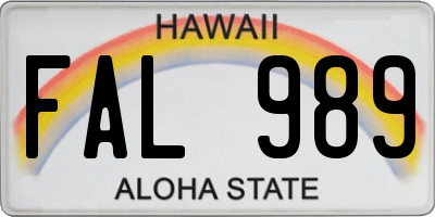 HI license plate FAL989