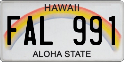 HI license plate FAL991