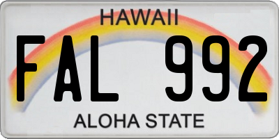 HI license plate FAL992