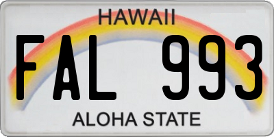 HI license plate FAL993
