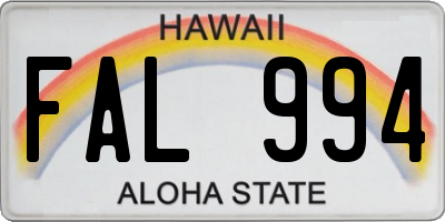 HI license plate FAL994