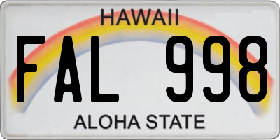 HI license plate FAL998