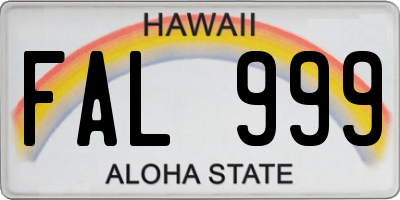 HI license plate FAL999