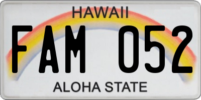 HI license plate FAM052