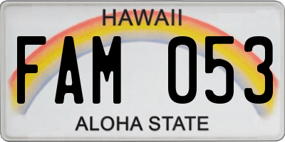 HI license plate FAM053
