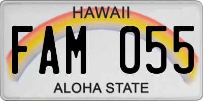 HI license plate FAM055