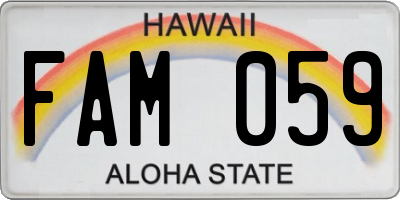 HI license plate FAM059