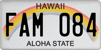 HI license plate FAM084