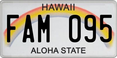 HI license plate FAM095