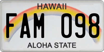 HI license plate FAM098