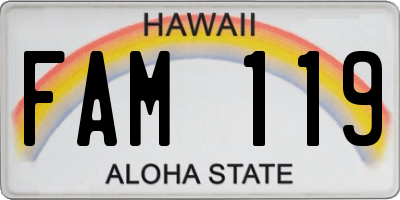 HI license plate FAM119