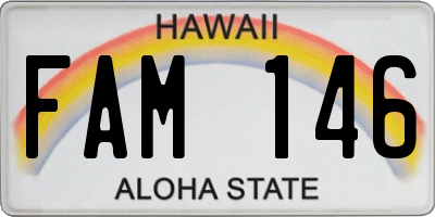 HI license plate FAM146