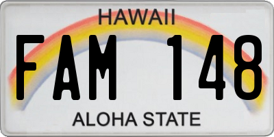 HI license plate FAM148