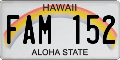 HI license plate FAM152