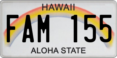 HI license plate FAM155