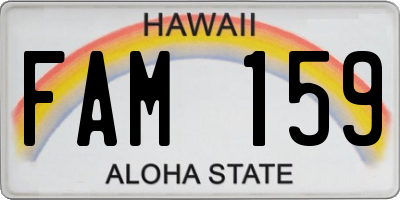 HI license plate FAM159