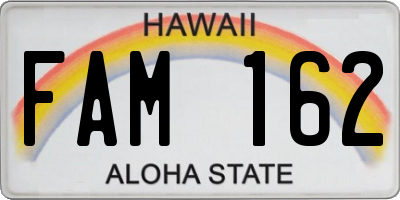 HI license plate FAM162