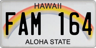 HI license plate FAM164