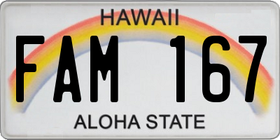 HI license plate FAM167