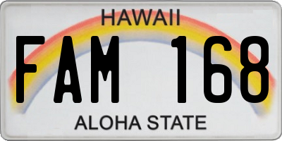 HI license plate FAM168