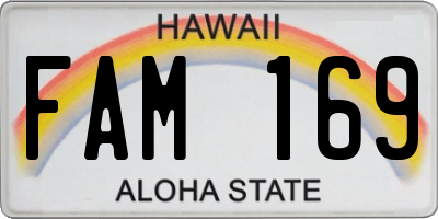 HI license plate FAM169