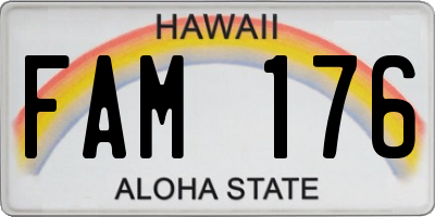 HI license plate FAM176