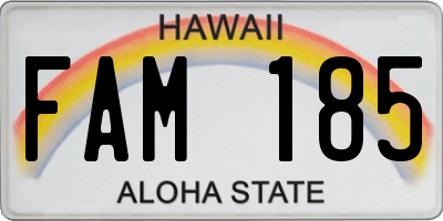 HI license plate FAM185