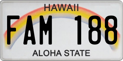 HI license plate FAM188