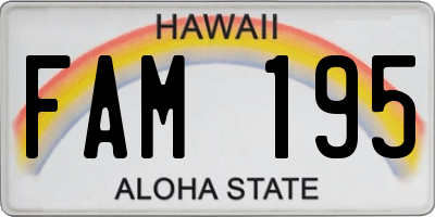 HI license plate FAM195