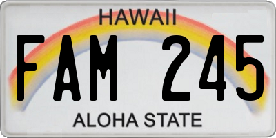 HI license plate FAM245