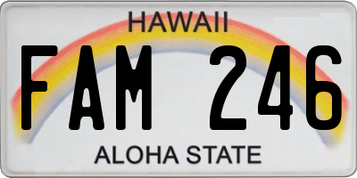 HI license plate FAM246