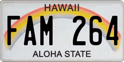 HI license plate FAM264