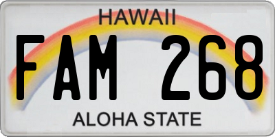 HI license plate FAM268