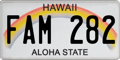 HI license plate FAM282