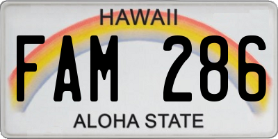 HI license plate FAM286