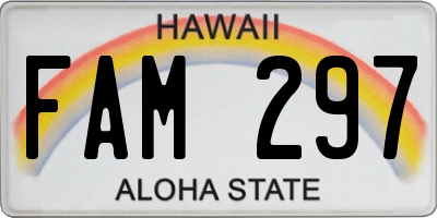 HI license plate FAM297