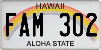 HI license plate FAM302