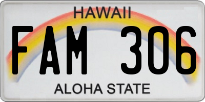 HI license plate FAM306