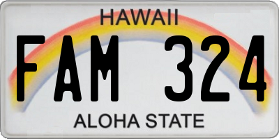 HI license plate FAM324