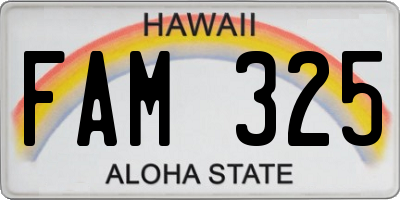 HI license plate FAM325