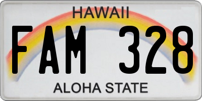 HI license plate FAM328